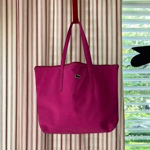 Lacoste Pink Tote Bag with Minimalist Design